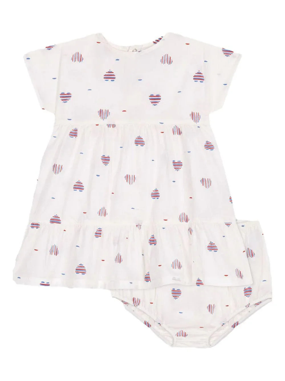 Completo bianco con cuori all-over (2pz) - Preludio Moda