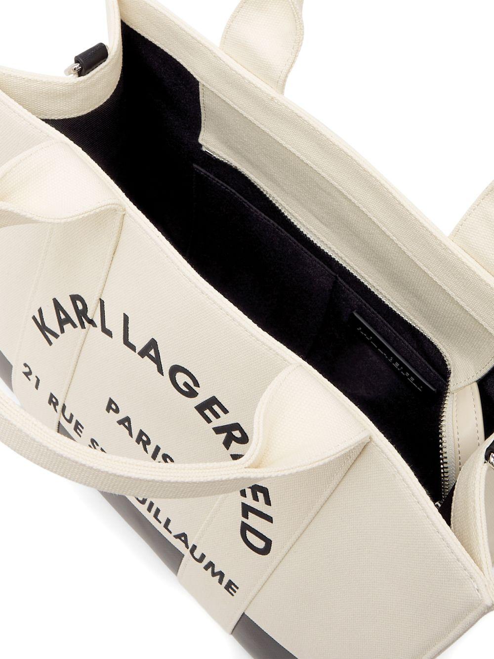 Borsa a mano in canvas con stampa logo A3W50025NN 101 KARL LAGERFELD