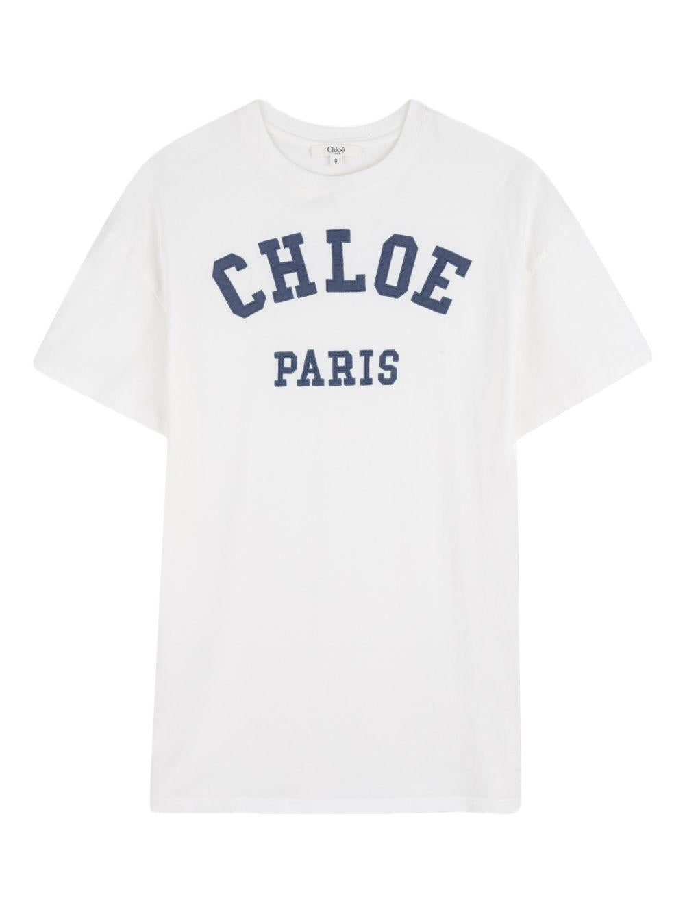 Abito in cotone organico con logo C21239 117 CHLOE KIDS