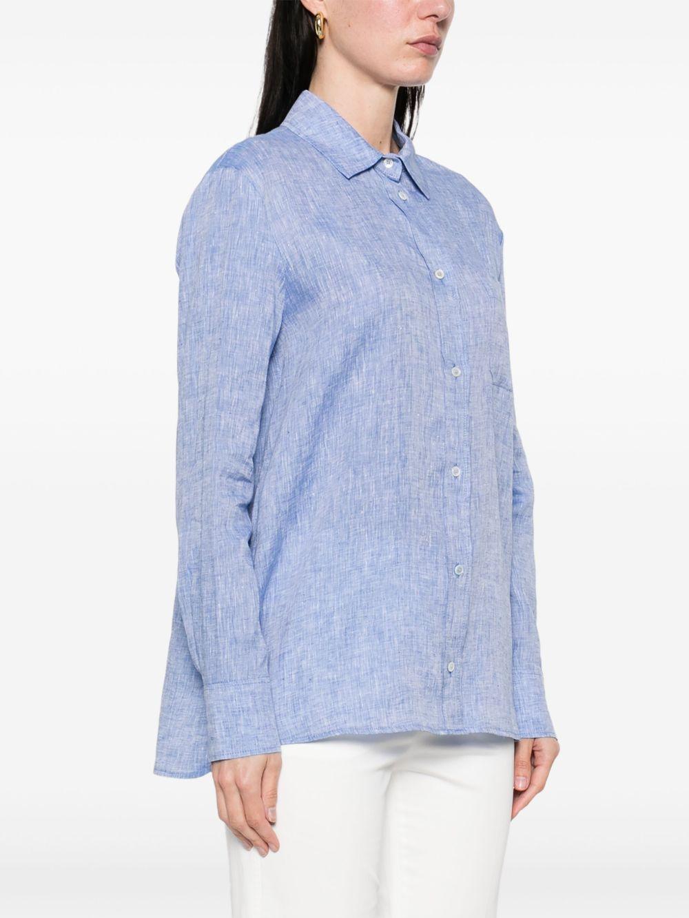 Camicia Elise regular fit in lino denim chiaro