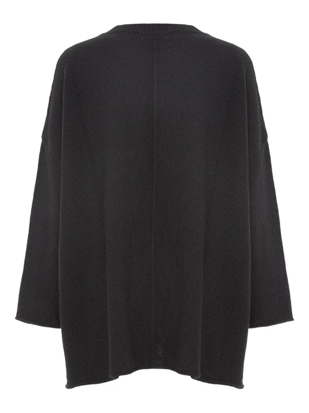 Maglia nera in punto riso - Preludio Moda