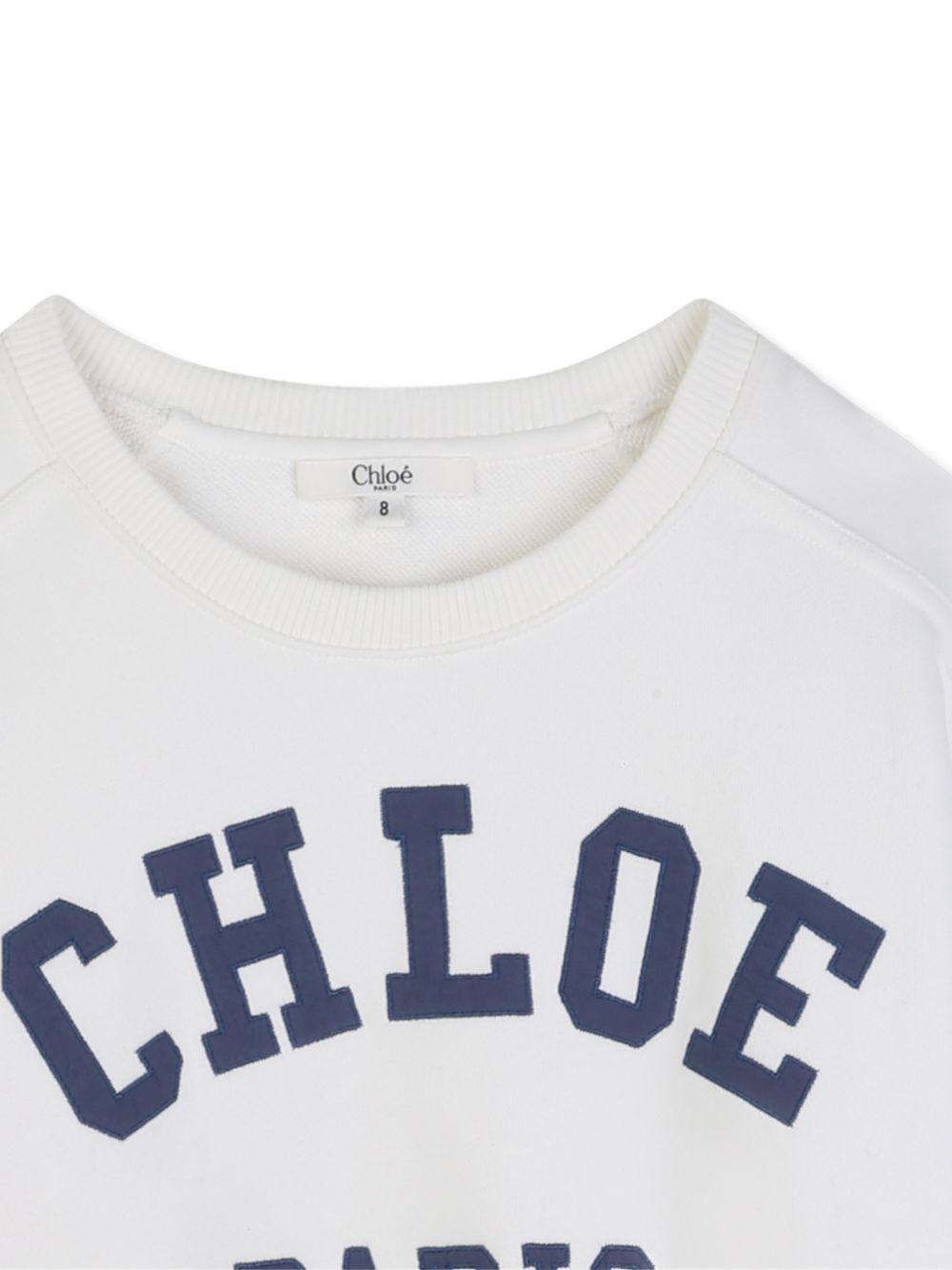 Felpa in cotone biologico con logo C20844 117 CHLOE KIDS