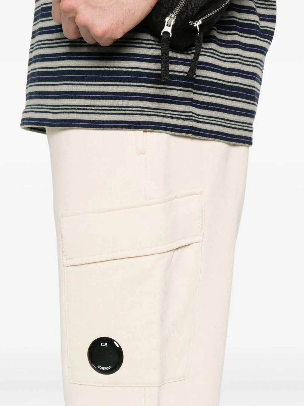 Pantaloni Cargo Beige in Cotone con Tasca Applicata - Preludio Moda