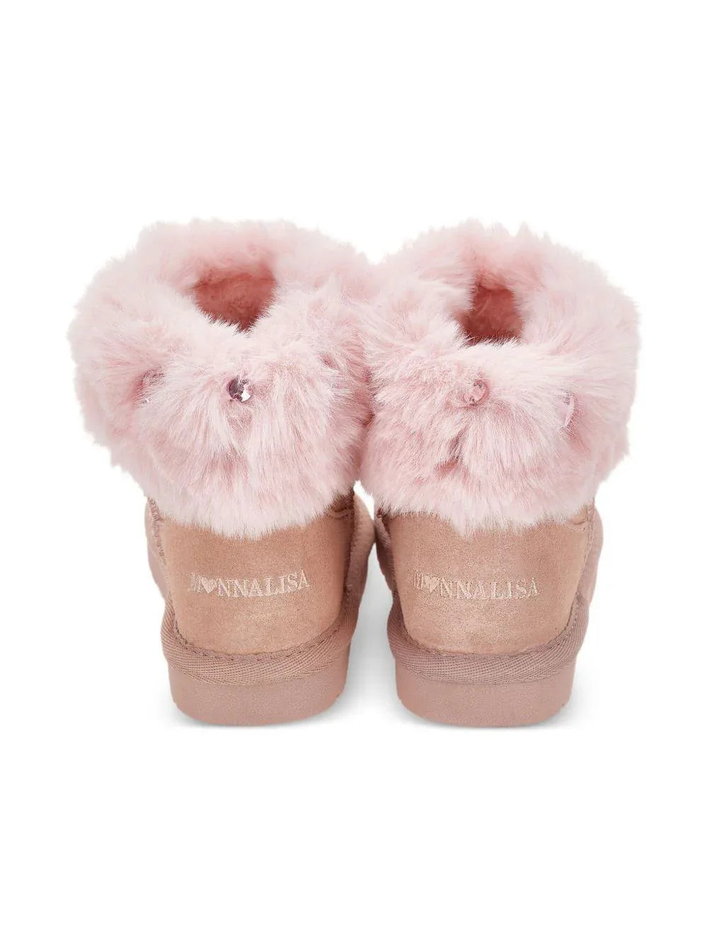 Stivali Marrone con Strass e Punta Tonda - Preludio Moda