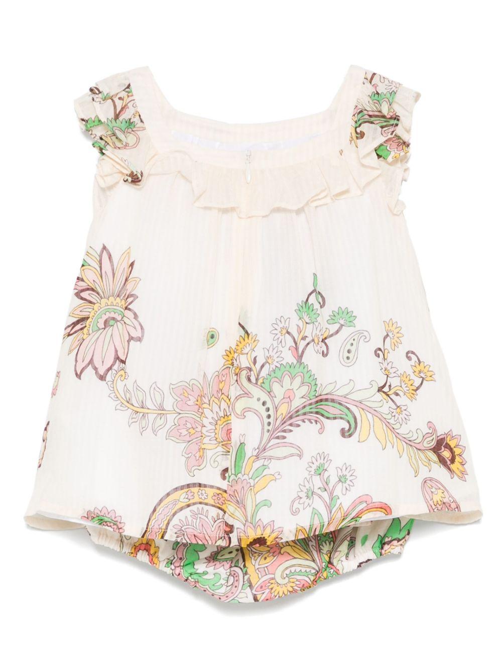 Completo avorio stampa paisley neonata (2pz)
