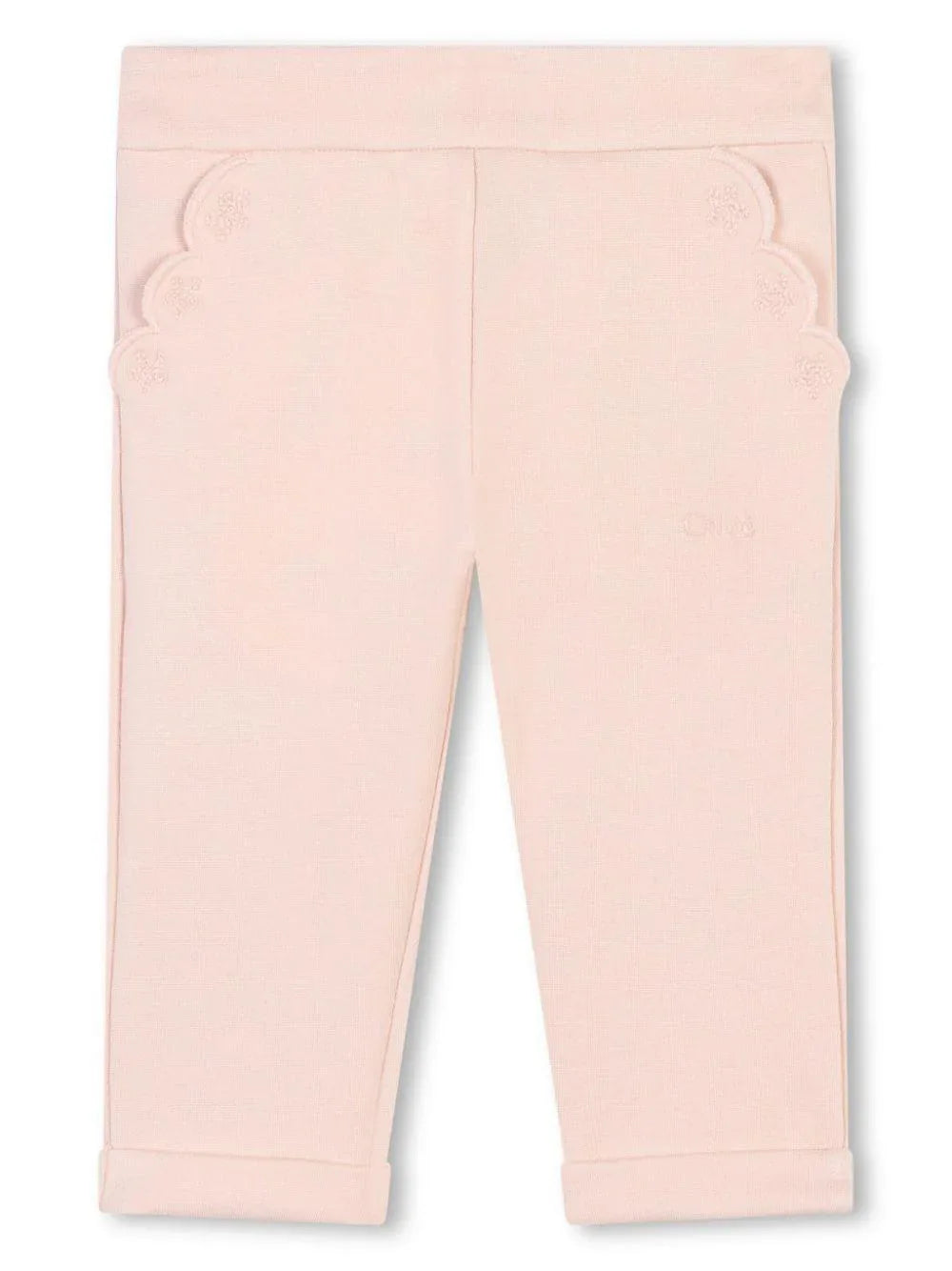 Pantalone rosa neonata tasche a smerlo - Preludio Moda