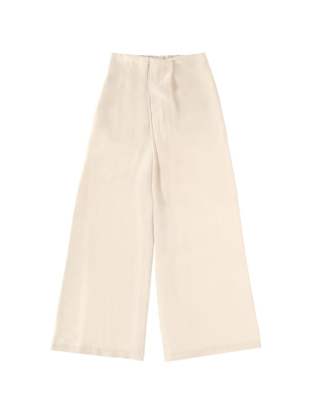 Pantaloni in seta avorio a gamba larga 116149P6003 GESSO ALYSI