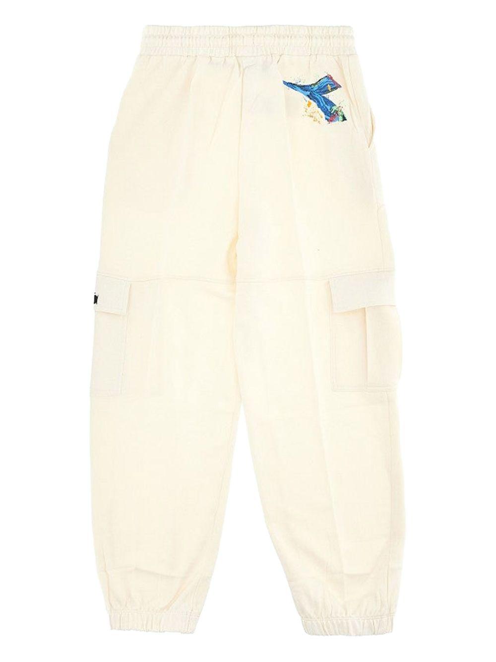 Pantalone cargo crema