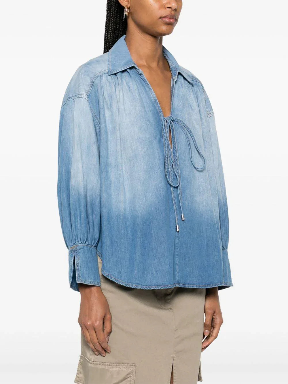 Blusa calahari in denim sfumato - Preludio Moda