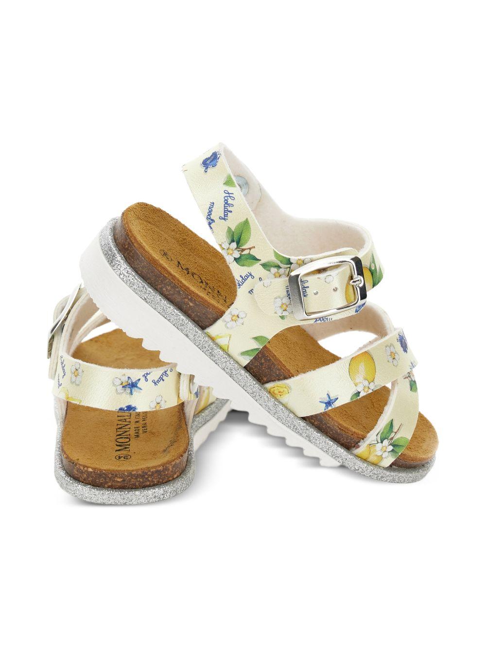 Sandali con fibbia stampa floreale 8CG0087702 0014 MONNALISA KIDS