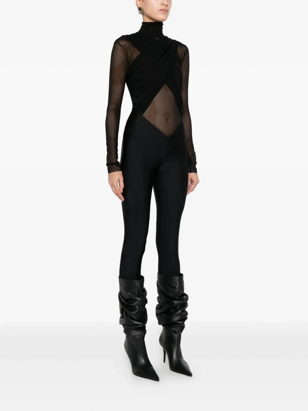 Tuta a Maniche Lunghe con Pannelli in Mesh - Preludio Moda