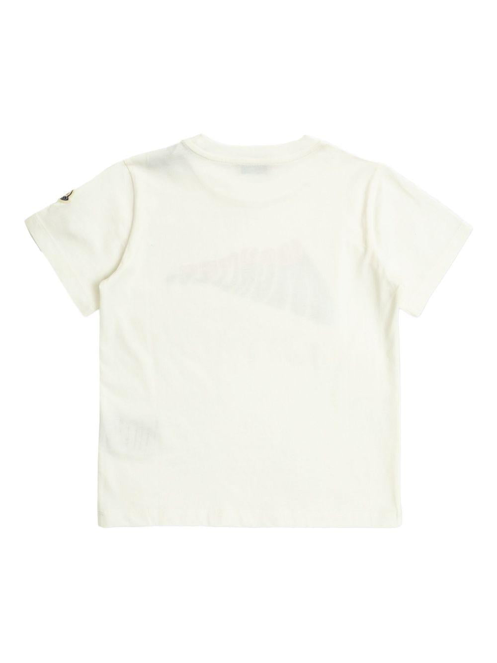 T-shirt bianca logo frontale bicolo 9548C0003189AFV 034 MONCLER KIDS