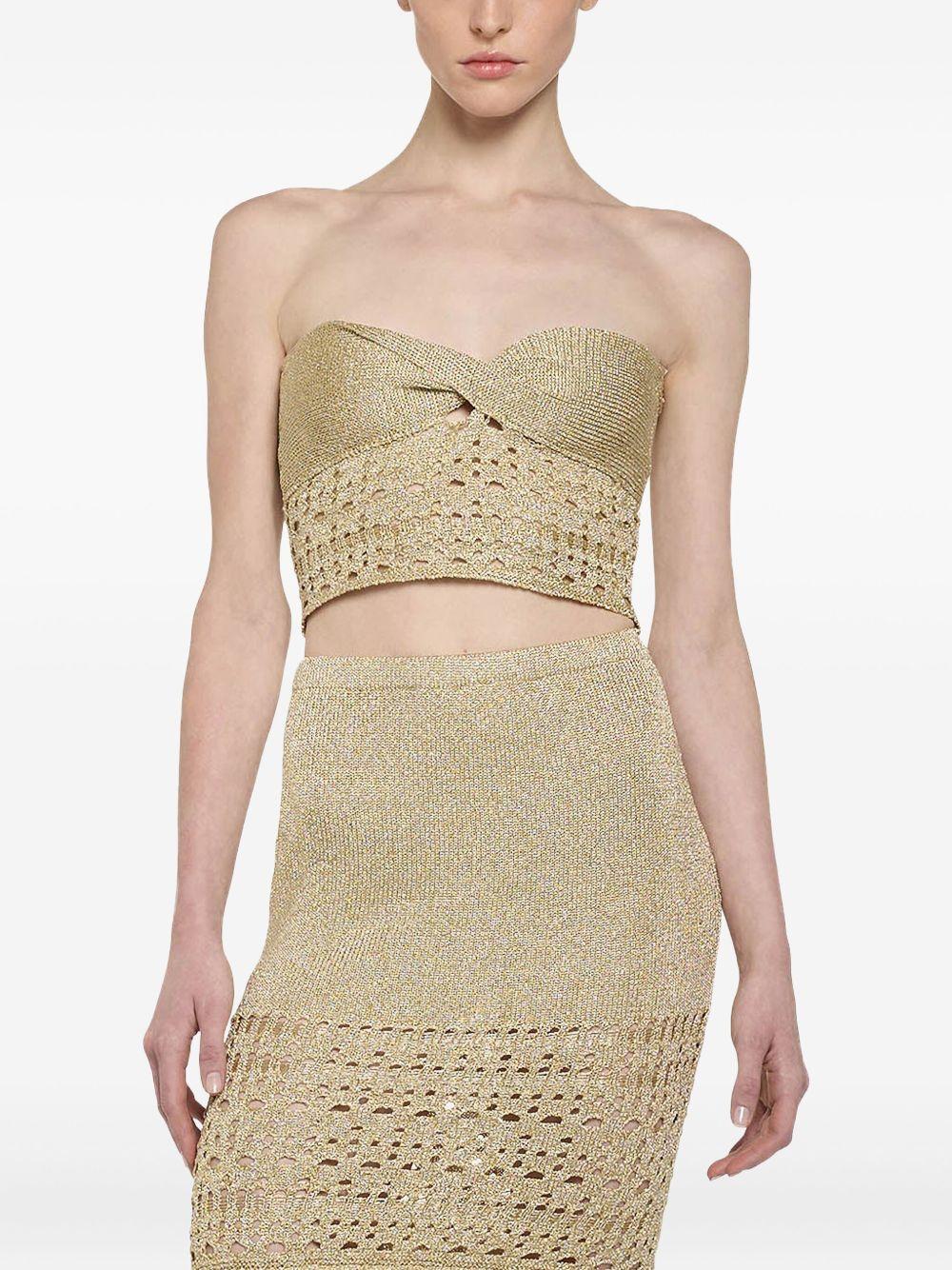 Top bustier in lurex traforato oro P25CPTOO0201 V0730 SIMONA CORSELLINI