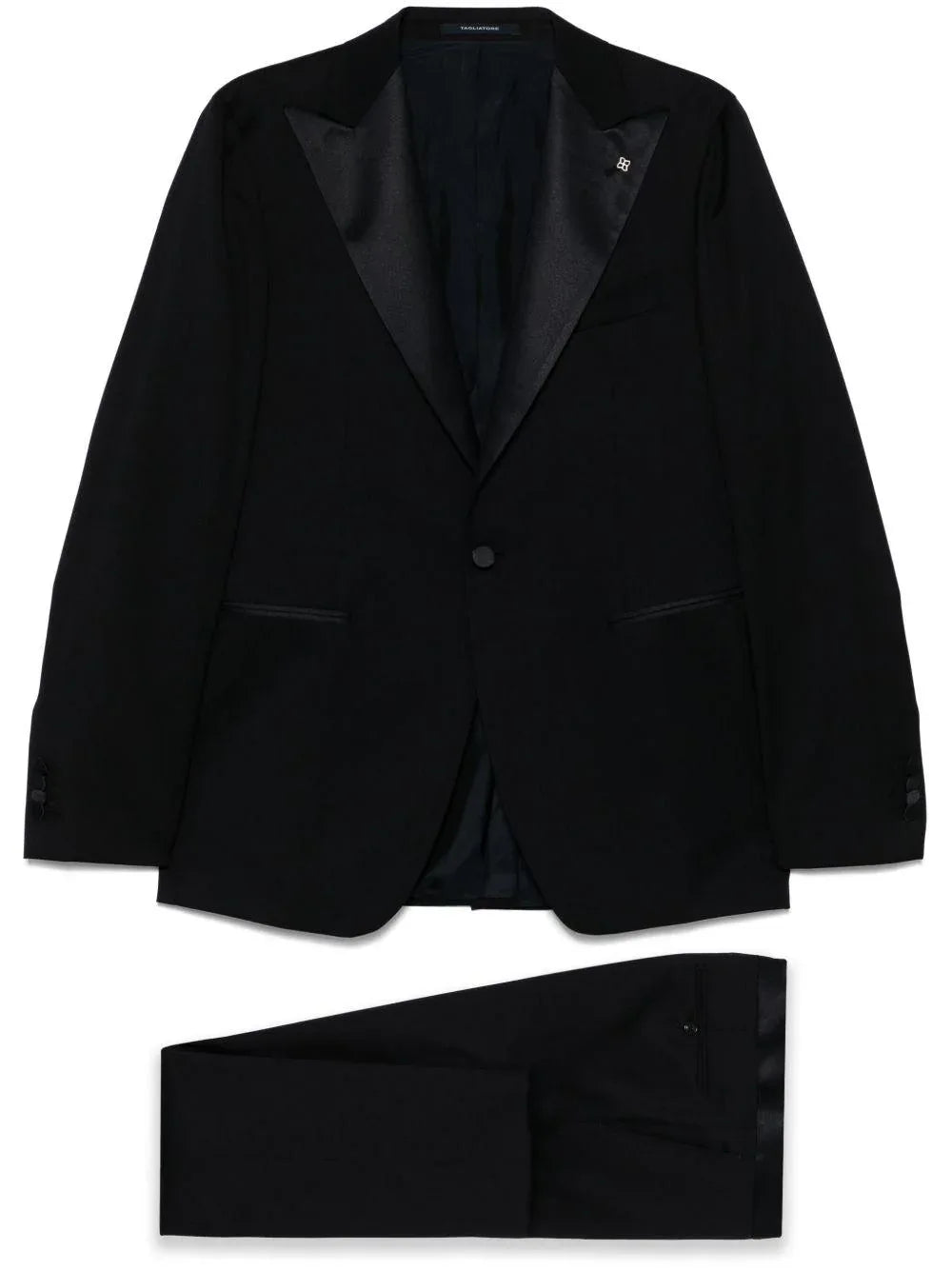 Abito blu notte con reverse in raso - Preludio Moda