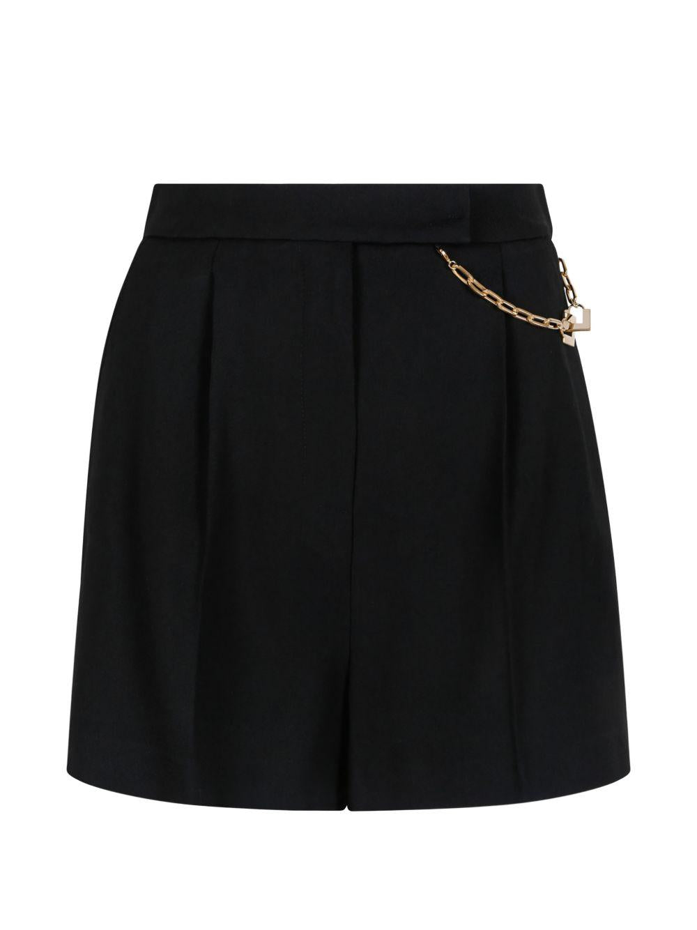 Shorts con catena decorativa e pieghe frontali SH00561E2 110 ELISABETTA FRANCHI