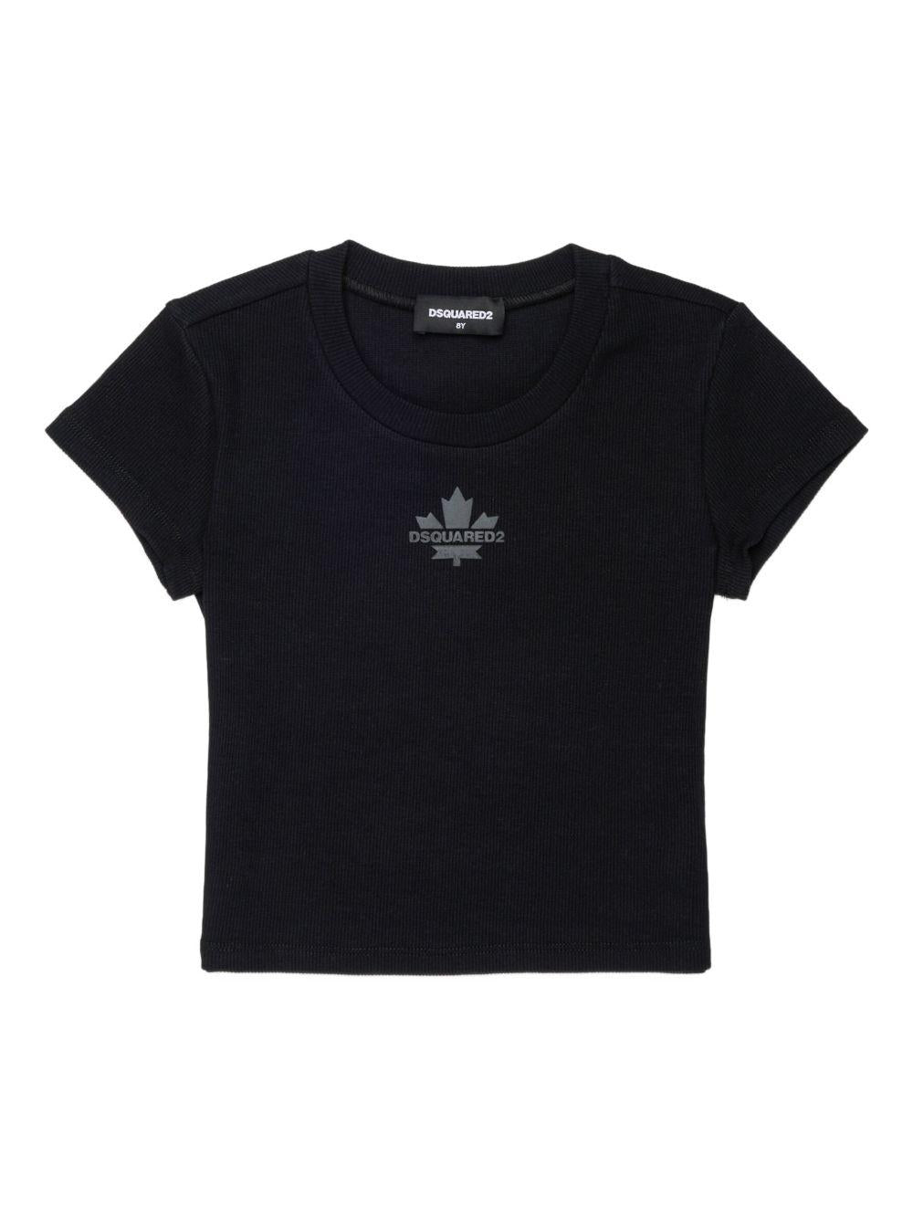 T-shirt in cotone con logo DQ3160D0AGG DQ900 DSQUARED KIDS