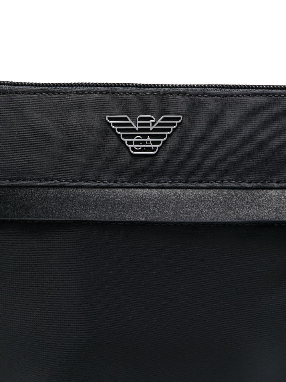 Tracolla nera con logo e chiusura a zip - Preludio Moda