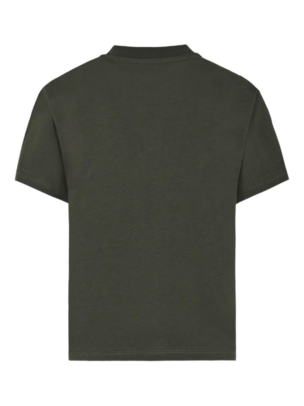 T-shirt Verde con Logo Ricamato BX8P51Z3186 762NE BALMAIN KIDS