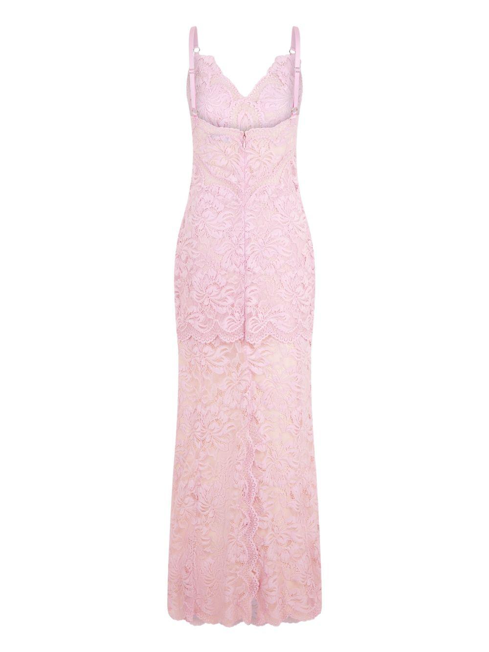 Abito rosa in pizzo ricamato 25EJRO027PA0170 P137 RABANNE