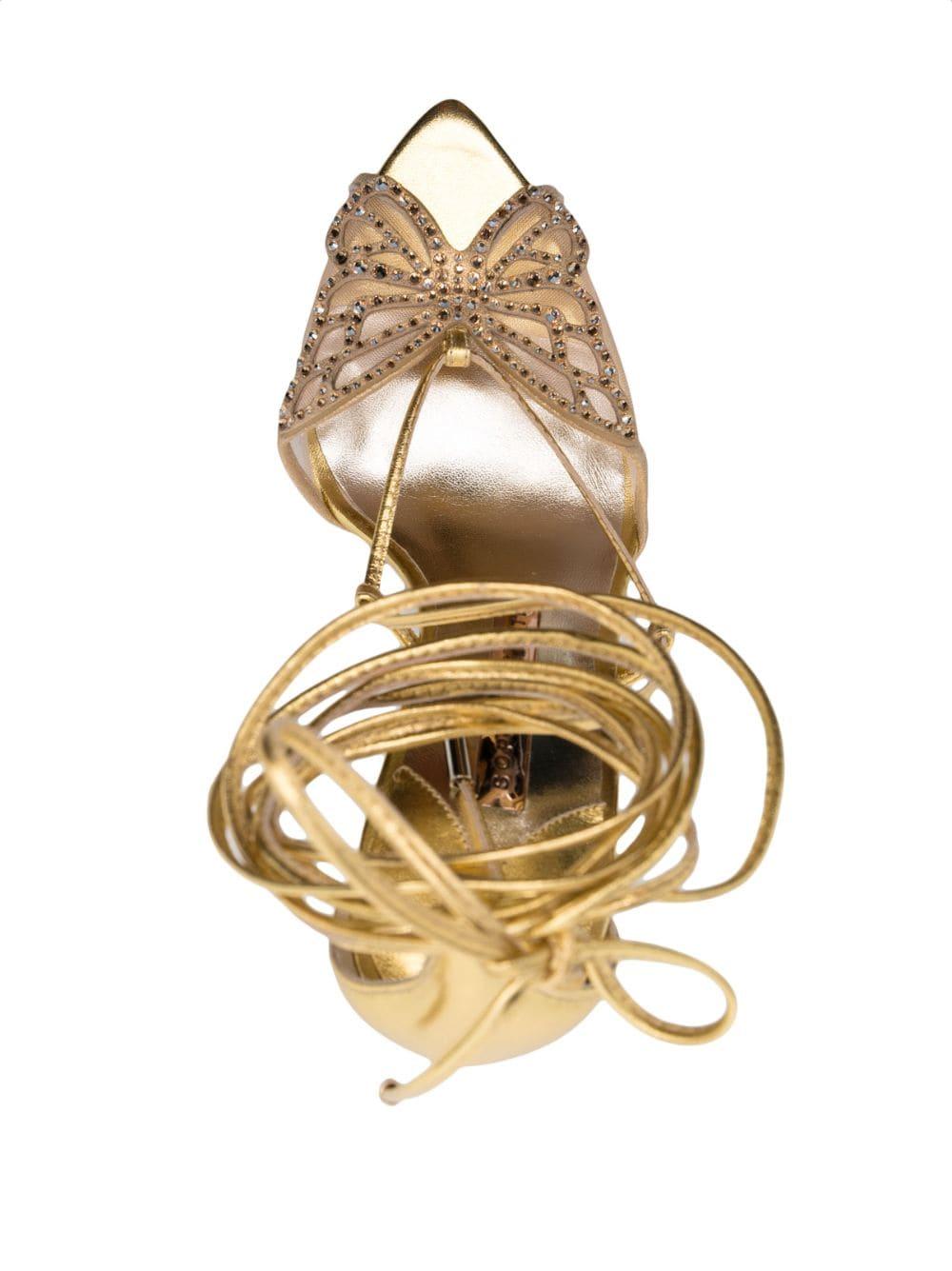 Sandalo oro farfalla con strass