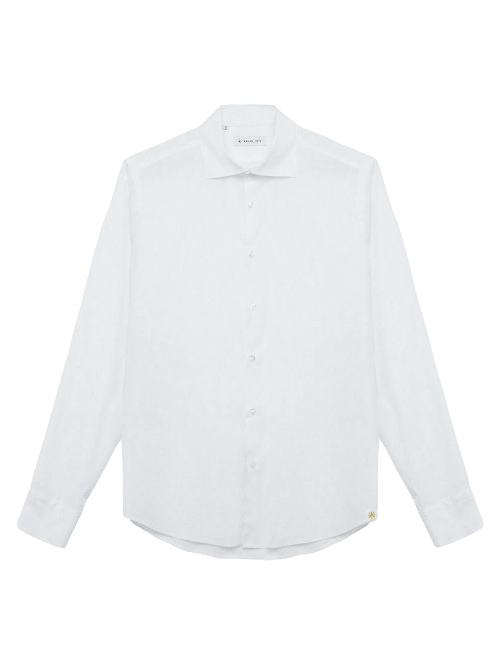 camicia button down popeline stretch bianco 3832E601LC253293 02 MANUEL RITZ