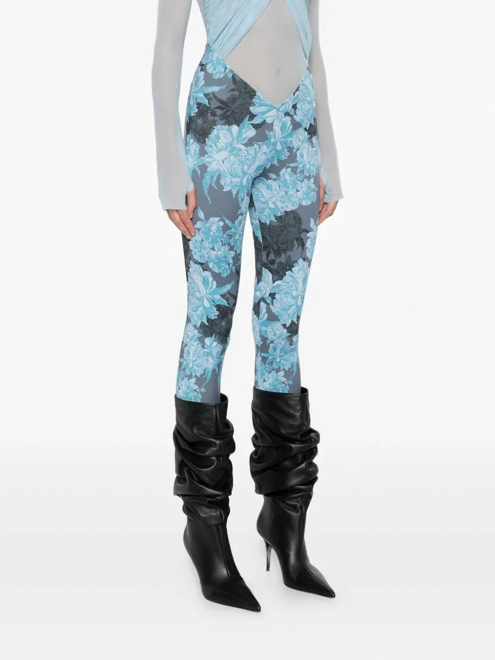 Tuta Lunga a Stampa Floreale con Collo Alto - Preludio Moda