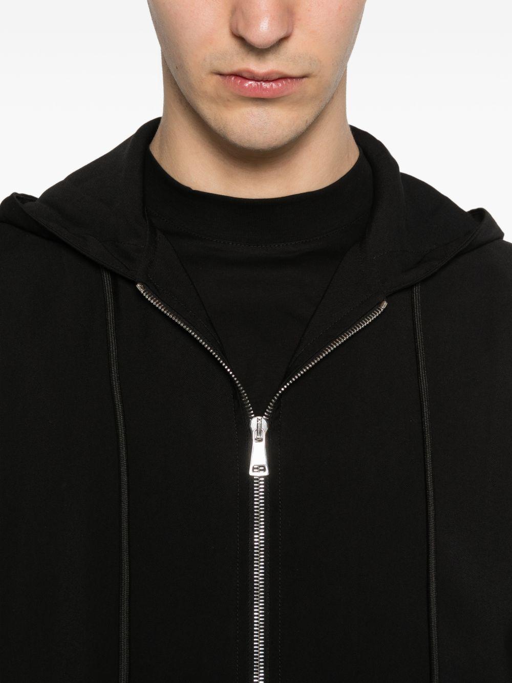 Felpa con cappuccio e zip in rayon XMF3986 NERO YES LONDON