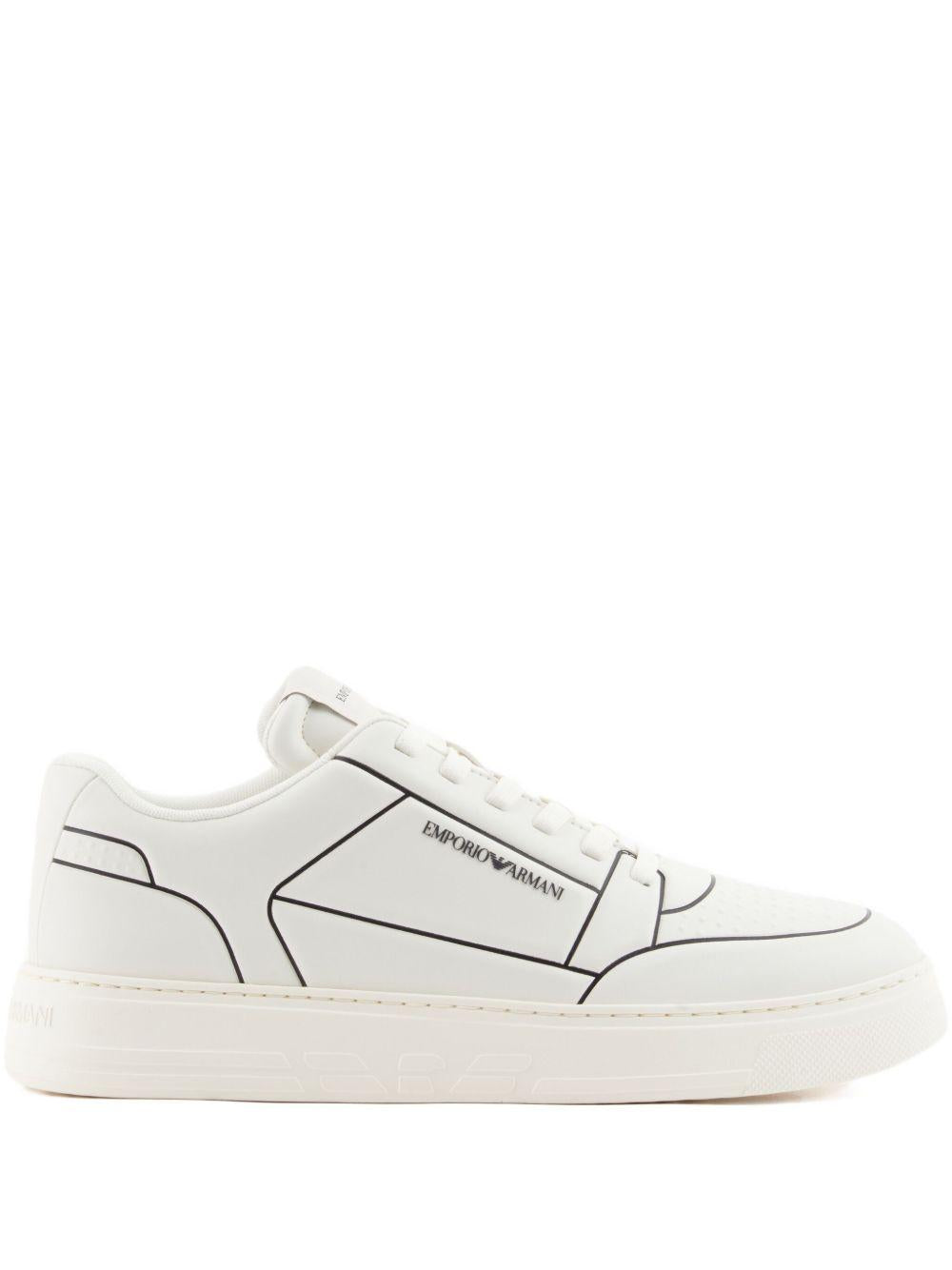 Sneakers bianco nero con dettagli con logo EM002852AF18014 M0017 EMPORIO ARMANI