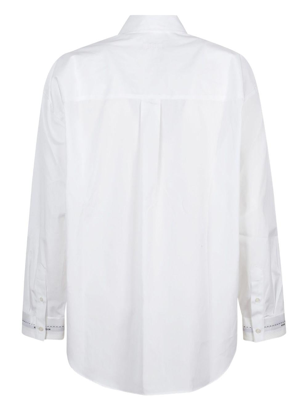 Camicia bianca con logo sui polsini 3941MDE13X257602 01 MSGM