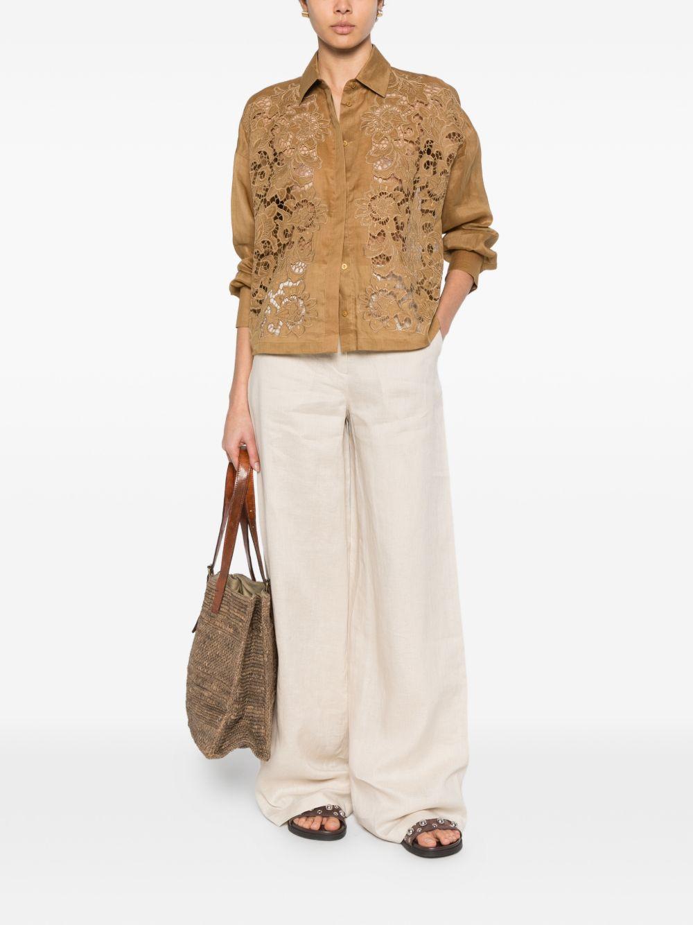 Camicia mstcali traforata ocra 2616111012600 053 MAX MARA STUDIO