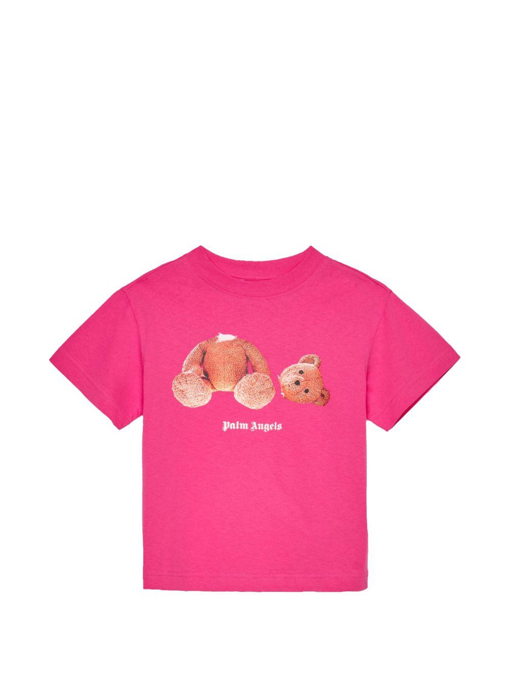 T-shirt in cotone con stampa orsetti PGAA002S26JER002 044 PALM ANGELS KIDS