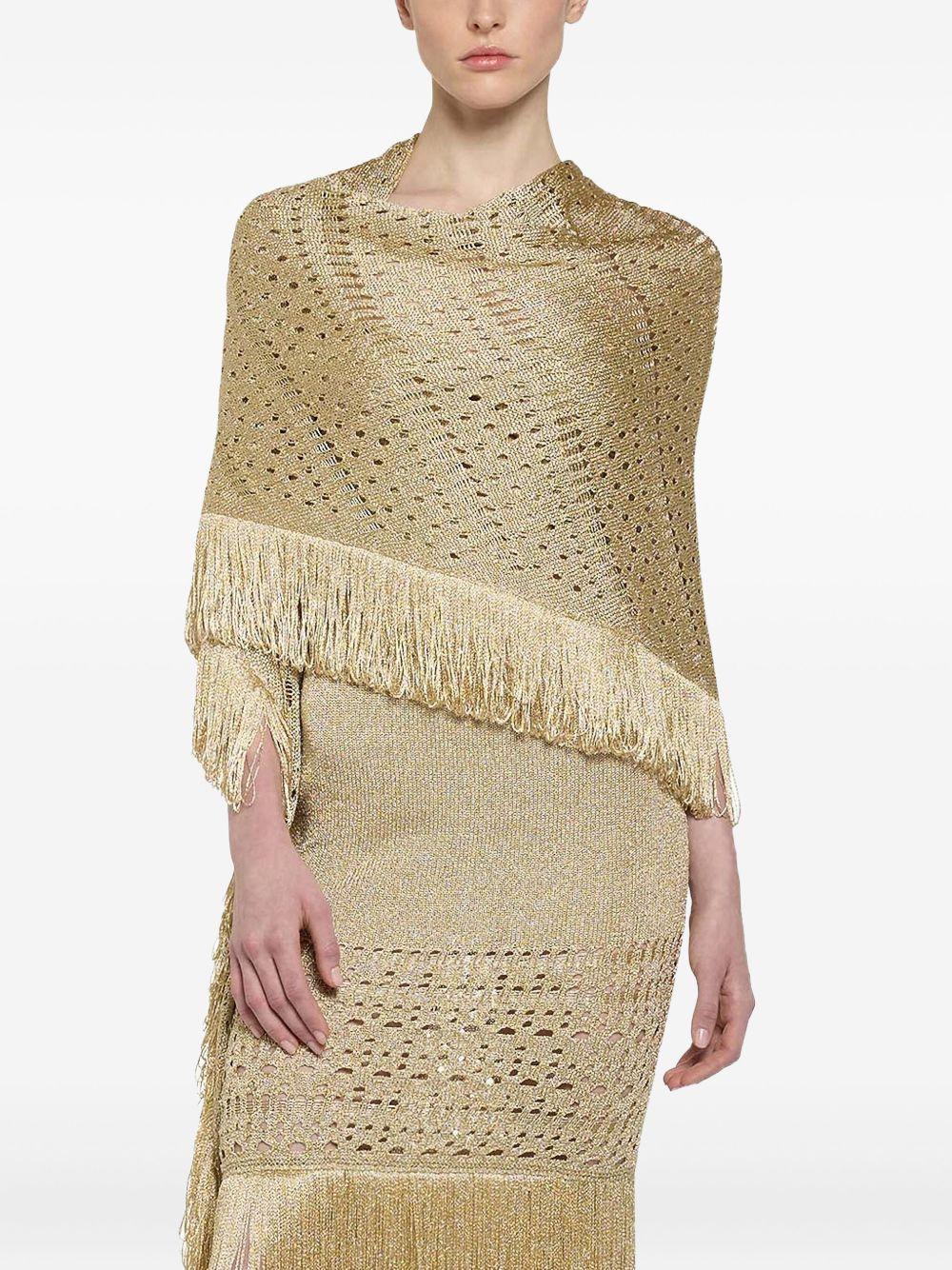 Scialle oro in lurex maxi frange P25CPSLO0401 V0730 SIMONA CORSELLINI