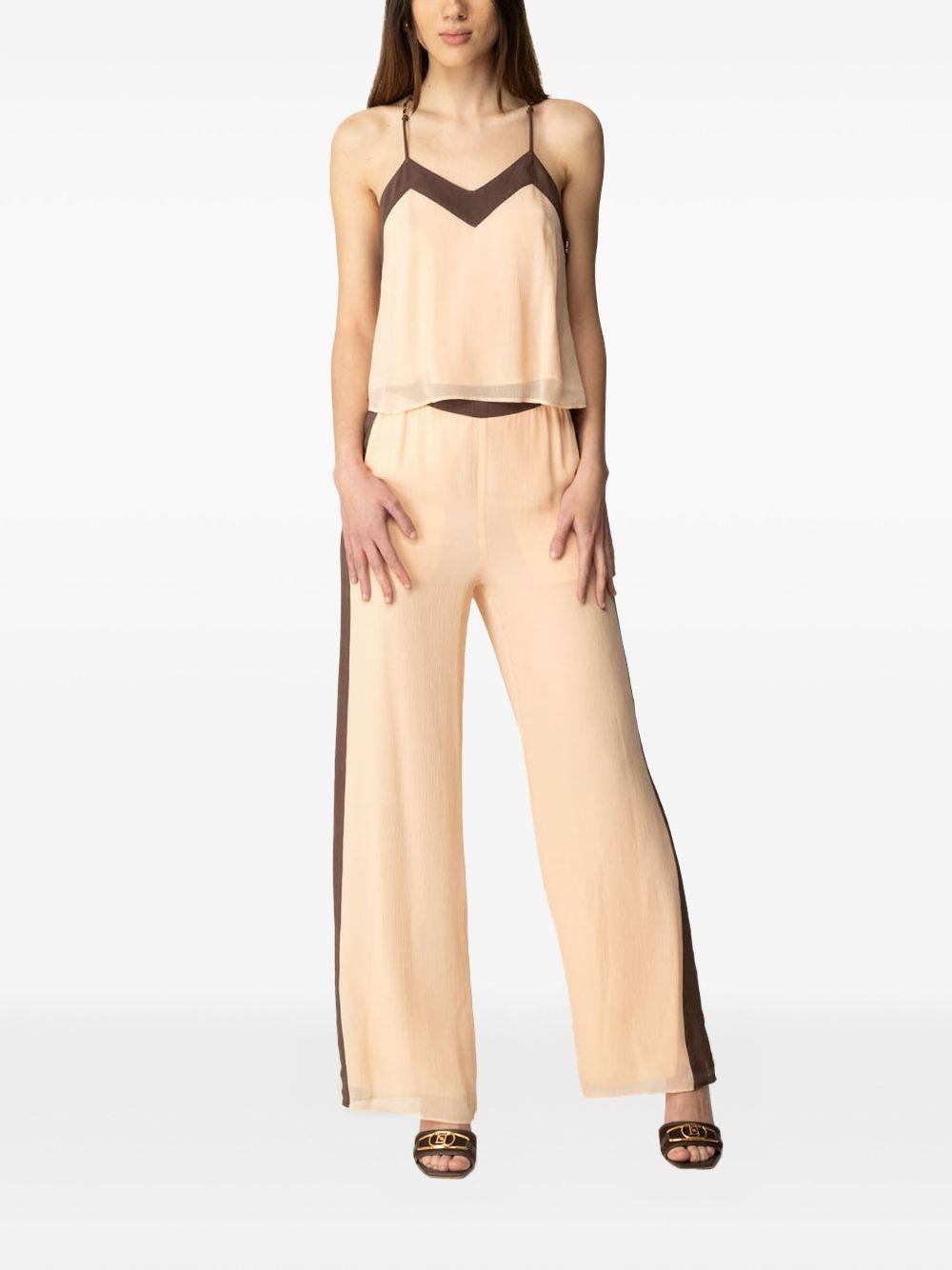 Pantalone bicolor in tessuto leggero