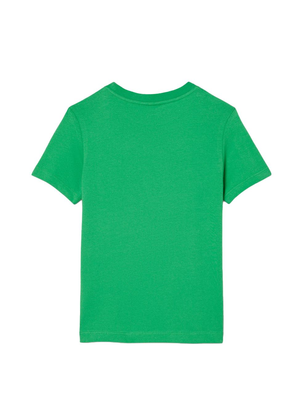 T-shirt verde logo ricamo TJ1122 SIW LACOSTE KIDS