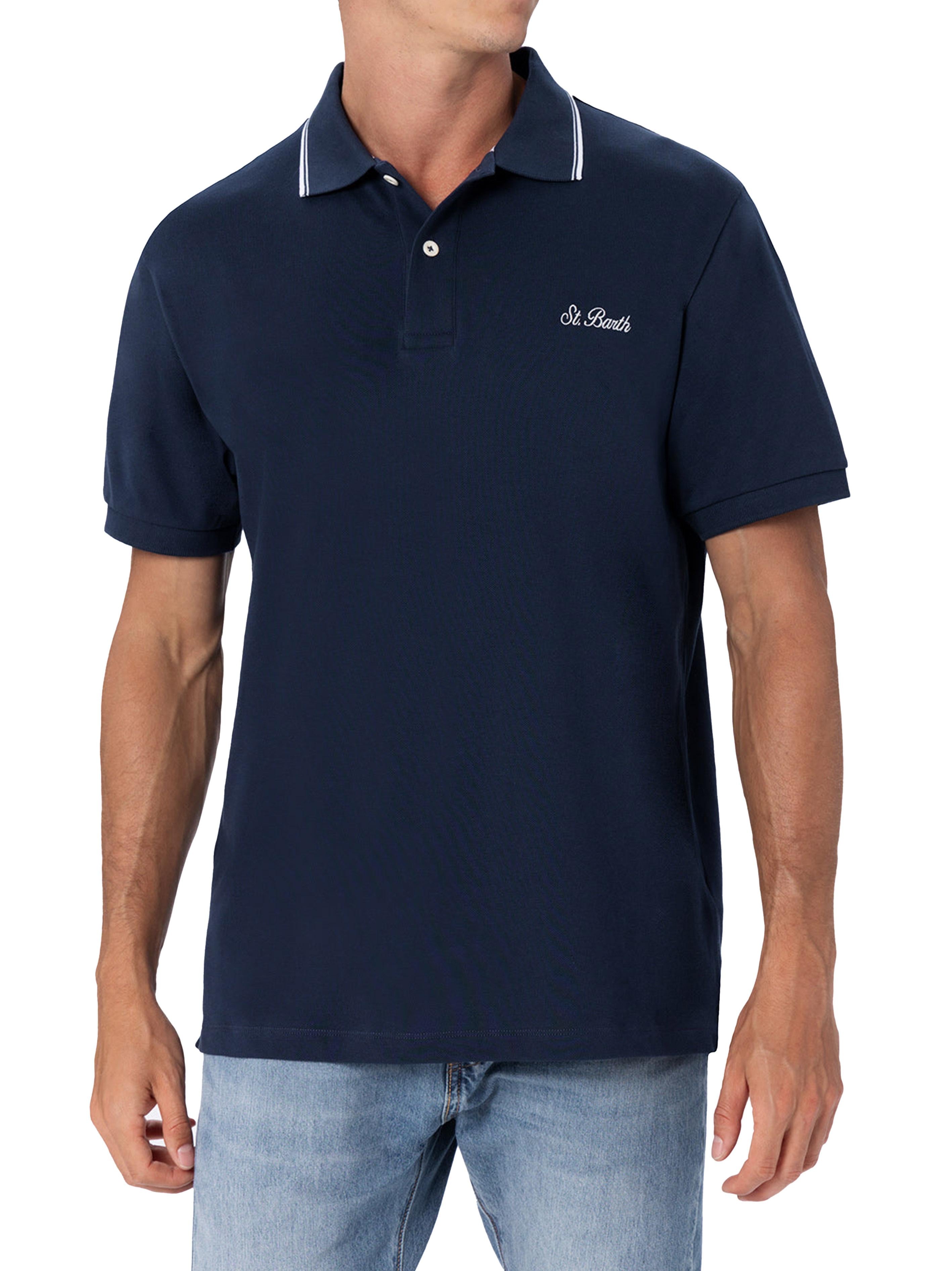 Polo bianca logo ricamo BEVH001 09928F MC2 SAINT BARTH