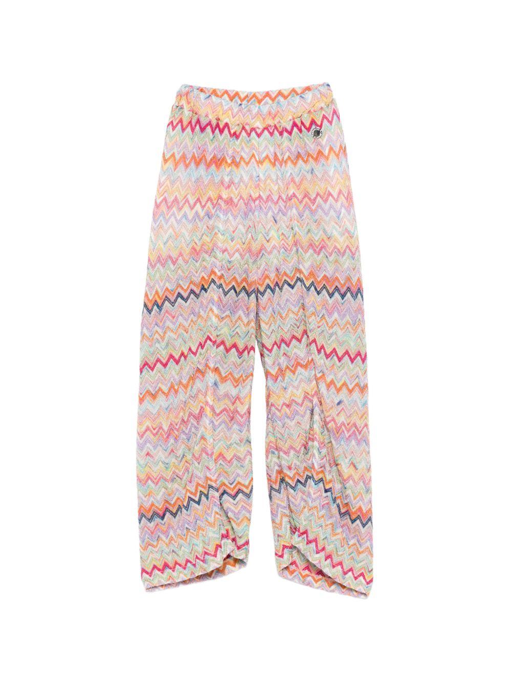 Pantaloni a zigzag multicolor ampi MY6A40Q0107 999 MISSONI KIDS