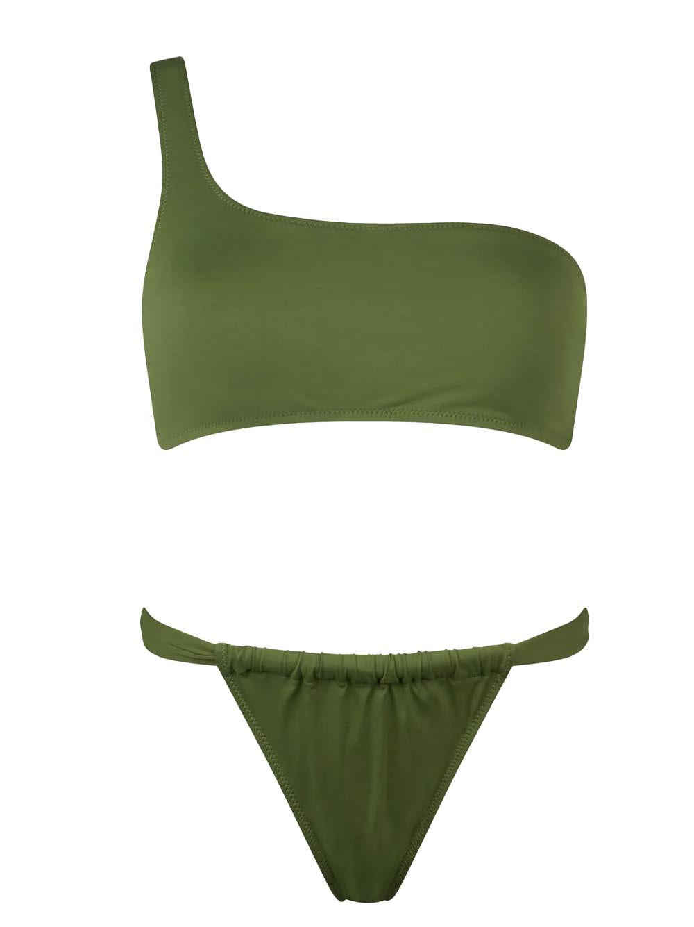 Bikini a bralette monospalla verde militare Celestine Noelle CELE001NOE0001 00019H MC2 SAINT BARTH