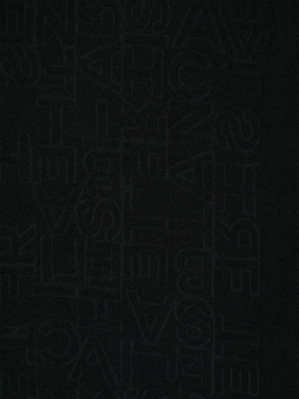 Pashmina quadrata nera logo all-over - Preludio Moda