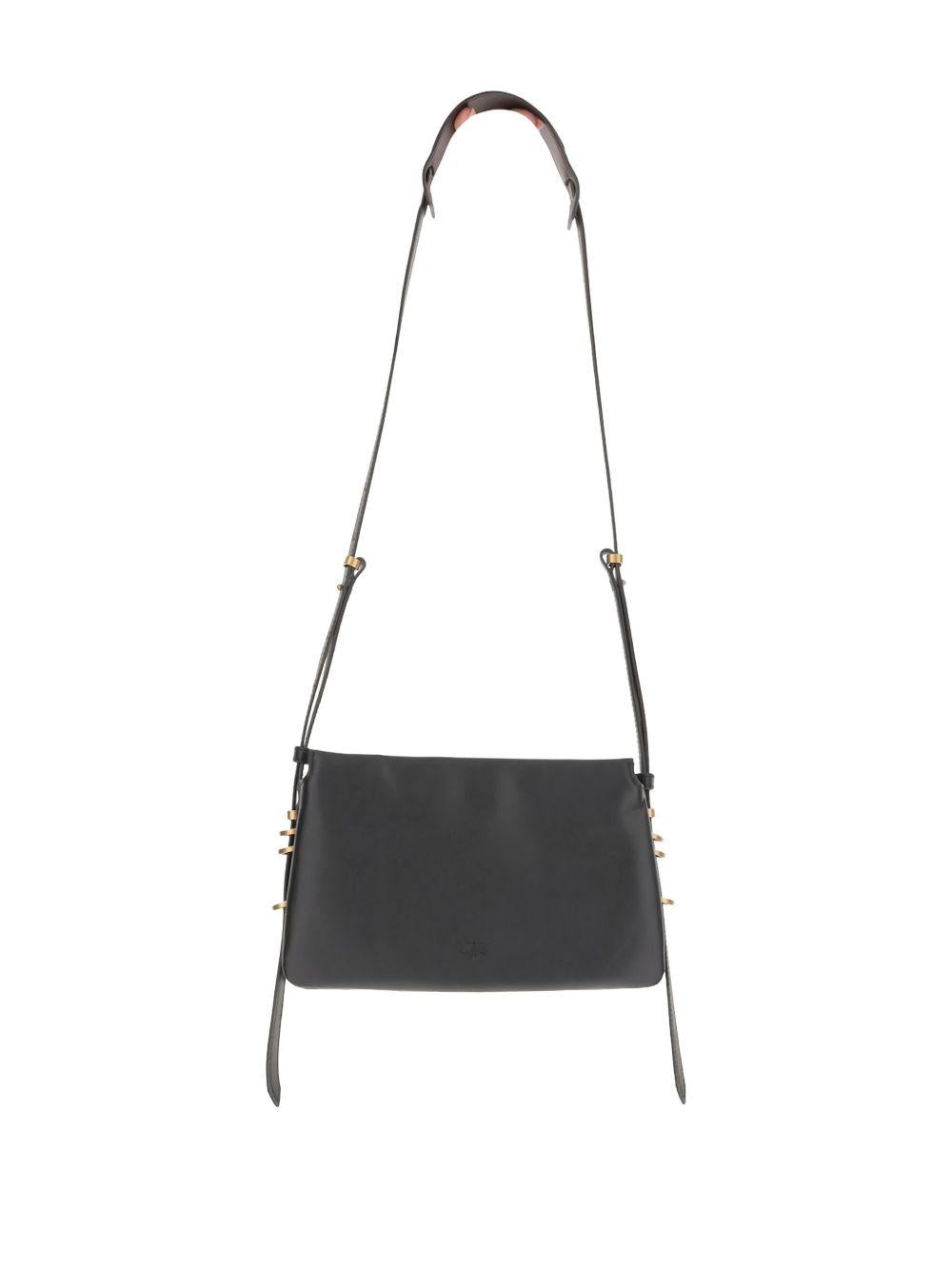 Borsa a tracolla in pelle con anelli metallici 105883A0QO Z99Q PINKO