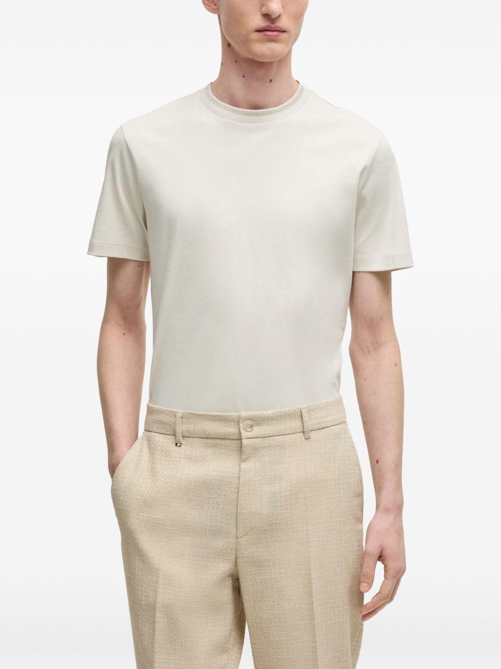 T-shirt h-tessler nocciola collo rigato