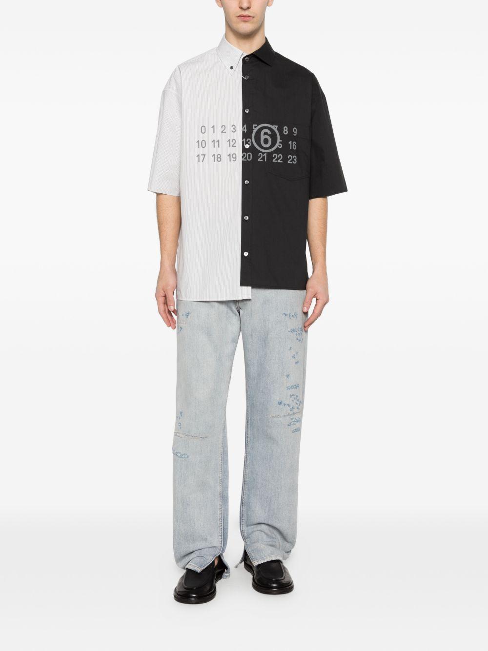 Camicia in cotone a pannelli con stampa numerica SH0DR0007MTN136 961 MM6 MAISON MARGIELA