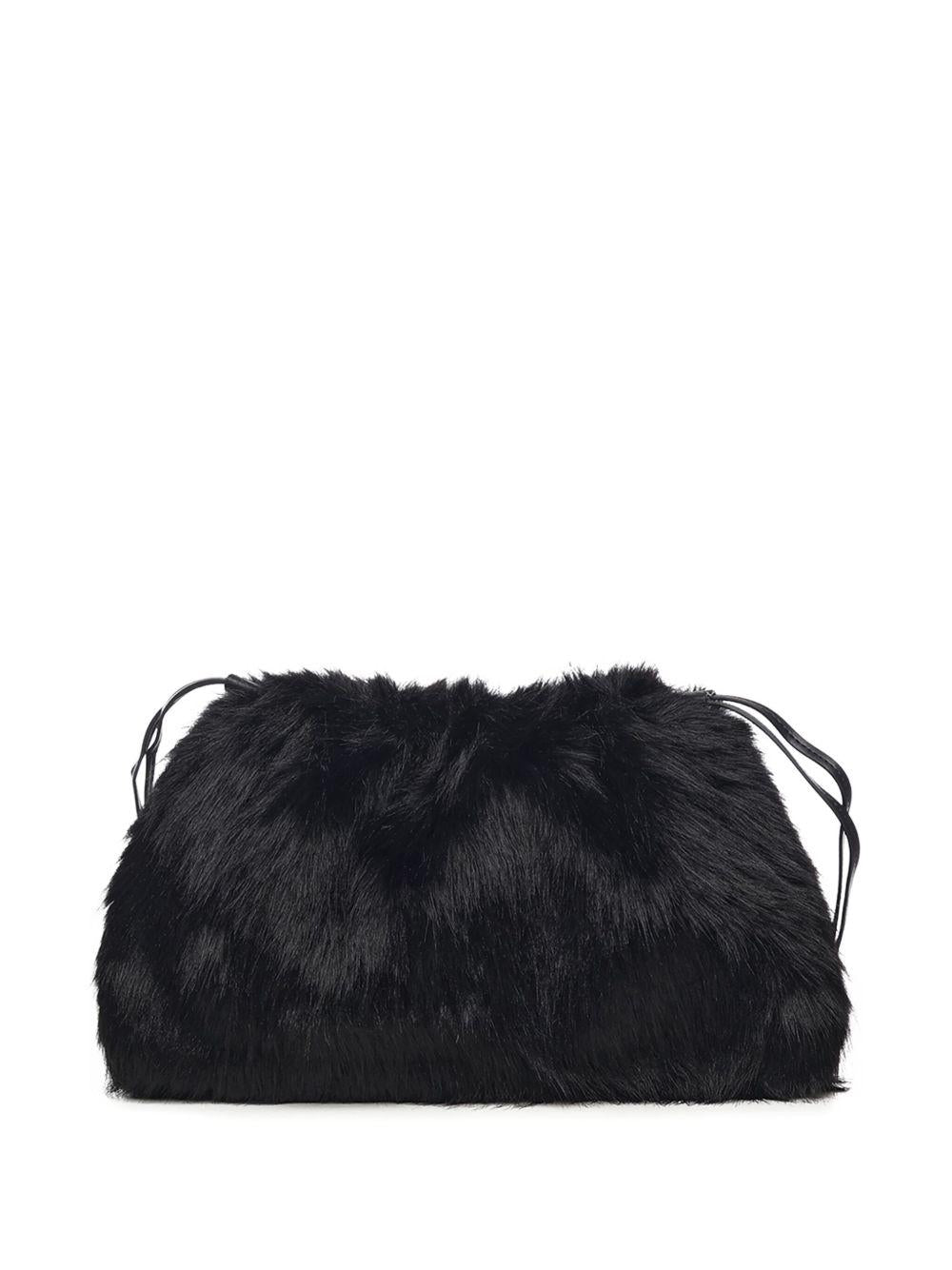 Clutch nera in pelliccia sintetica con placca logo 105909A2VZ Z99Q PINKO