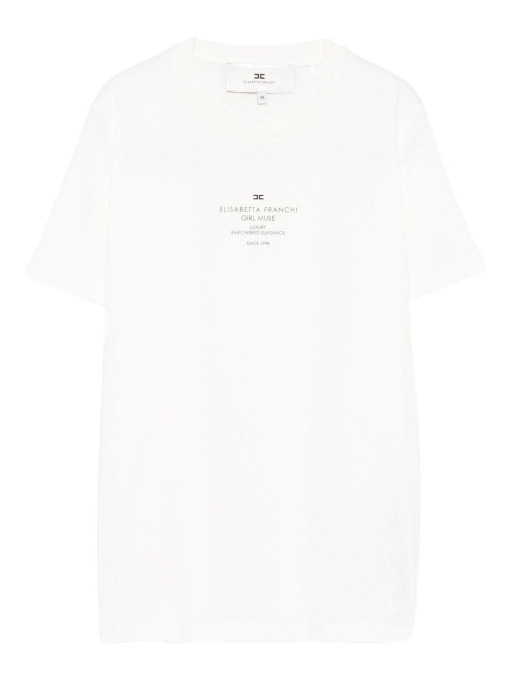T-shirt con Logo e Girocollo MA63D56E2 270 ELISABETTA FRANCHI
