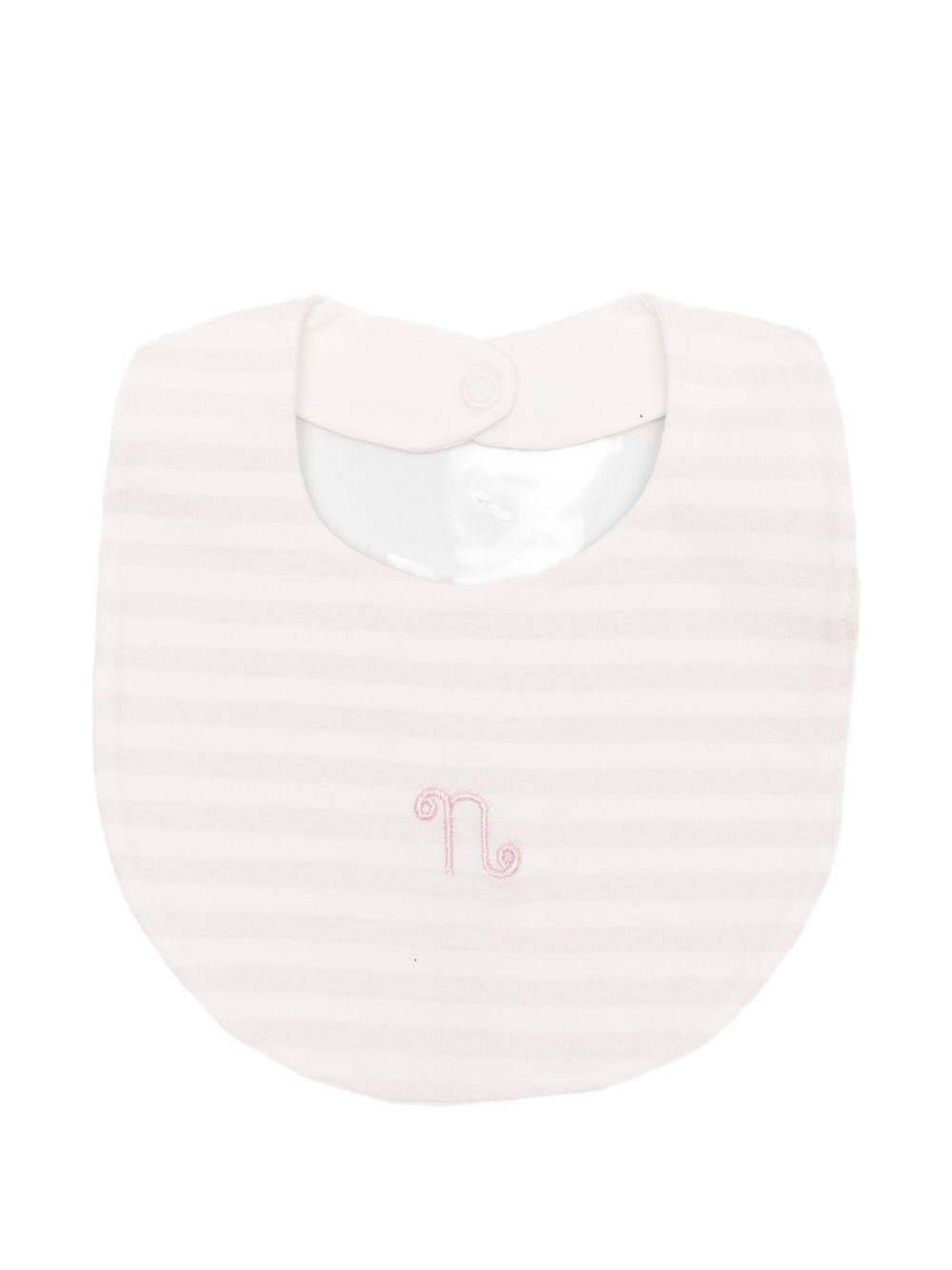 Bavaglino a righe in cotone con chiusura a bottoni E26406 ROSA NANAN KIDS