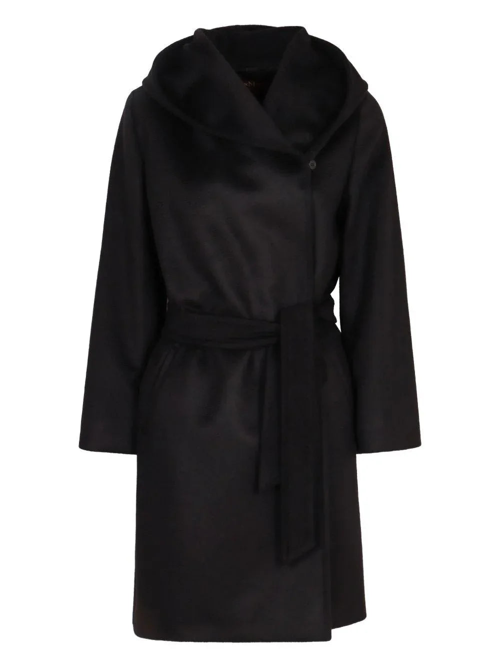 Cappotto Nero con Cintura - Preludio Moda