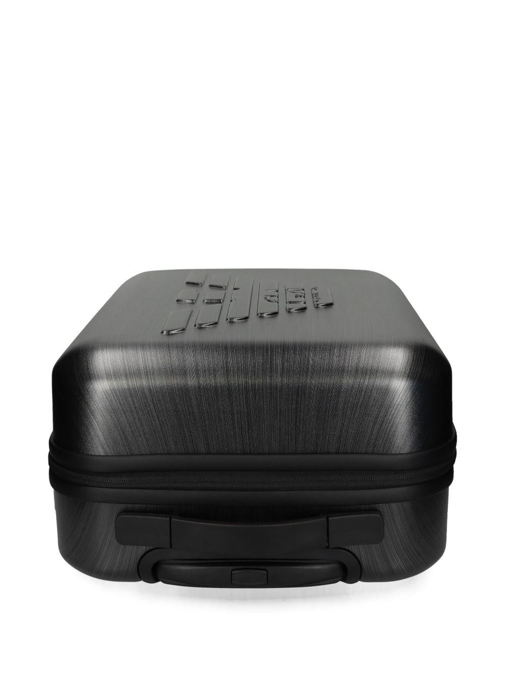 Trolley nero con logo in rilievo e quattro ruote EM001929AF15459 U8097 EMPORIO ARMANI