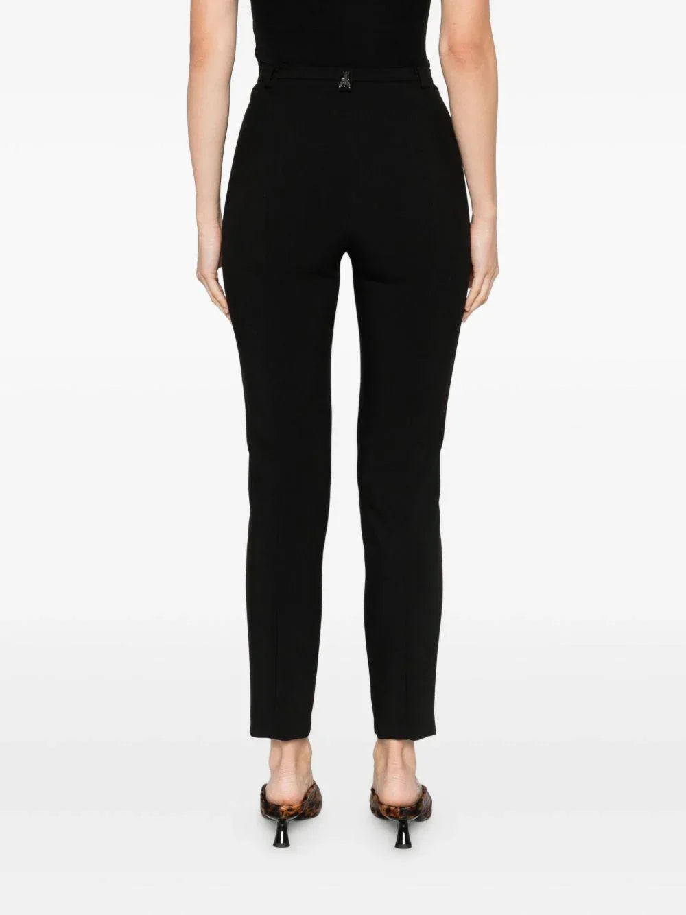 Pantaloni neri in crepe a vita alta - Preludio Moda