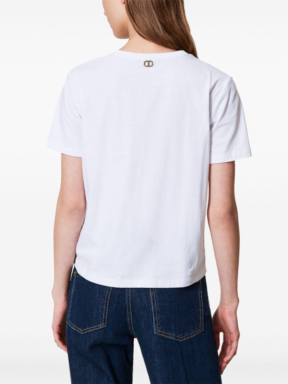 T-shirt bianca logo stampa