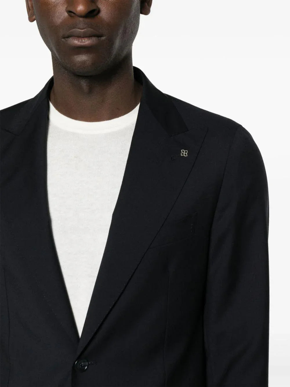 Completo blu notte con dettaglio spilla lana - Preludio Moda