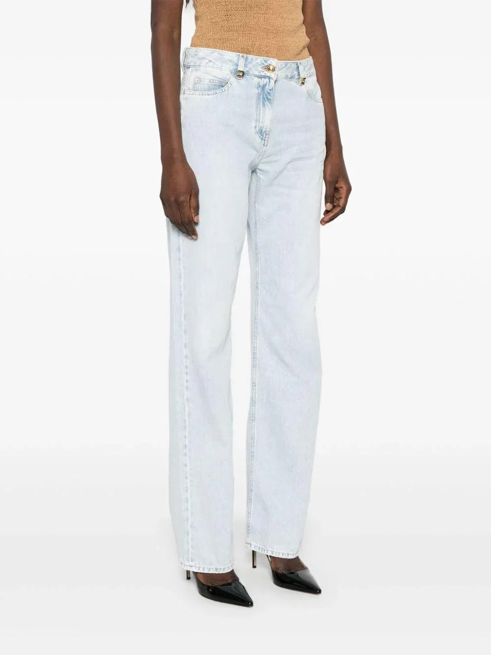 Jeans a palazzo con dettagli logo - Preludio Moda